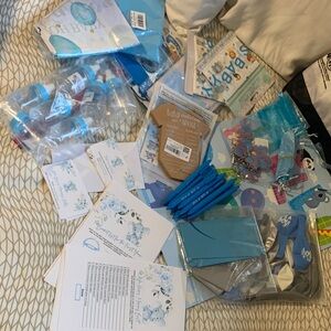 Blue Baby Shower Party Supplies Set